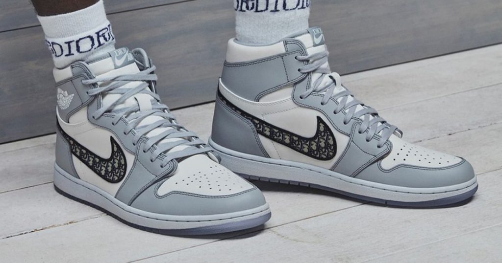 Кроссовки от Dior х Air Jordan 1, Это произошло внешний вид. Фото